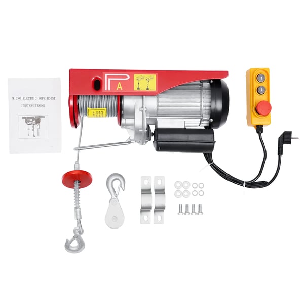 Elektrisk talje/elhejs - PA800 wiretalje - 10 m/min - 1350–1450 W - 400/800 kg løfteevne - 220–230 V - Ledningsfjernbetjening - Rød