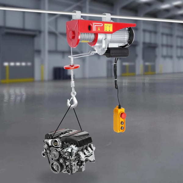 Elektrisk talje/elhejs - PA800 wiretalje - 10 m/min - 1350–1450 W - 400/800 kg løfteevne - 220–230 V - Ledningsfjernbetjening - Rød