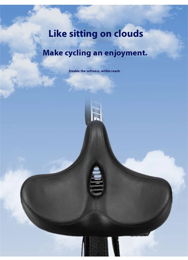 Cykelsadel - MTB-sadel - Ekstra Bred - Ekstra Tyk Polstring - Åndbar - Komfortabel