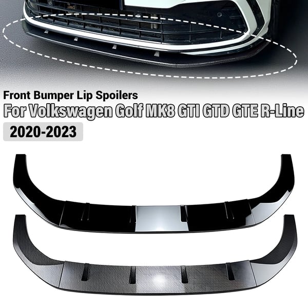 Golf 8 MK8 - Frontsplitter Spoiler Læbe Diffusor - Til forreste kofanger - Passer GTI/GTD/GTE/R-Line 2020–2023 - Sort