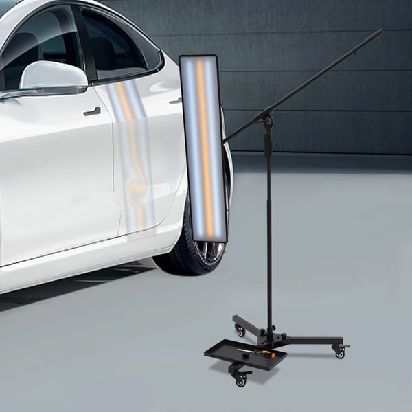 LED PDR-lampe - Reflektor/lysplade til lakfri bulereparation - 10 W - 360° roterbar justerbar holder i jern - Sort