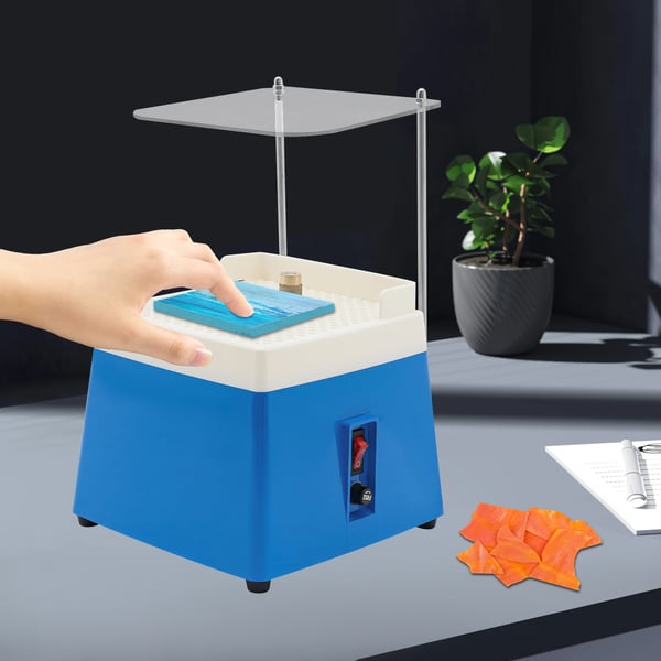 Glas- og keramikslibemaskine - Bordmodel - 65 W - 4200 RPM - 1,59 cm slibehjul - CE-godkendt - Blå