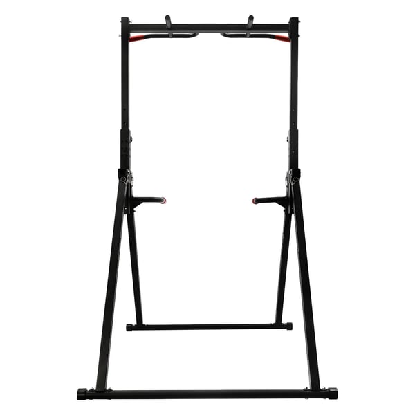 Power Tower - Dipstation og Pull Up-stang - Højdejusterbar 175–230 cm - Max 200 kg - Kulstofstål - Størrelse 116×133 cm - Sort