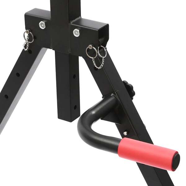 Power Tower - Dipstation og Pull Up-stang - Højdejusterbar 175–230 cm - Max 200 kg - Kulstofstål - Størrelse 116×133 cm - Sort