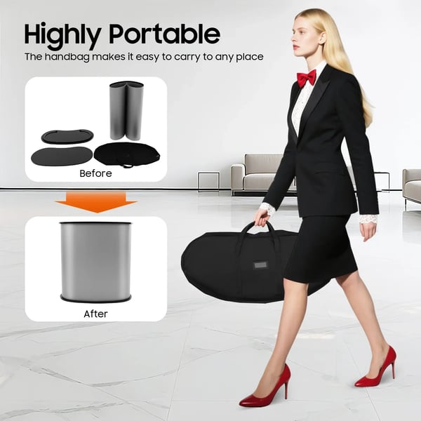 Receptionsdisk & Messebord - Pop-up Podium - Mål 40×90×90 cm - Til messer & events - Samling kræves - Kontormøbel - Sølv