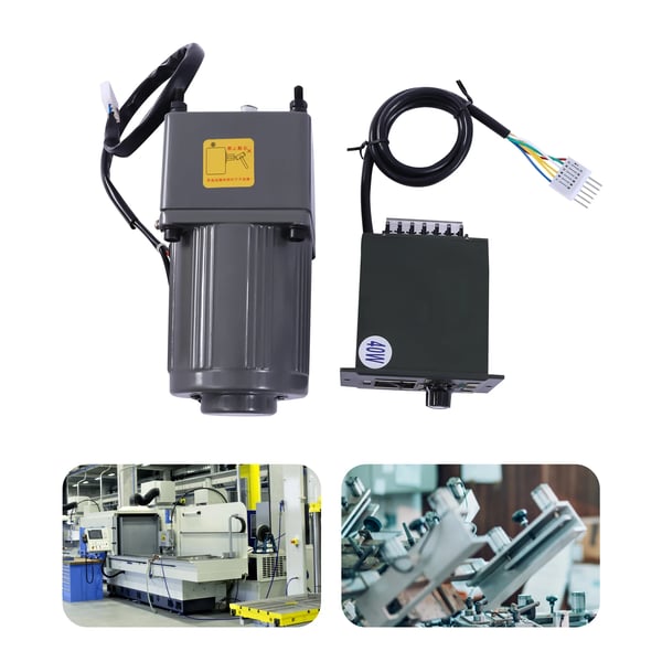 Industrigearmotor med hastighedsregulator - AC 220V 40W - Udveksling 20:1 (20K), Trinløs 0–68 o/min, Aluminiumslegering, Kobberspole - Rød