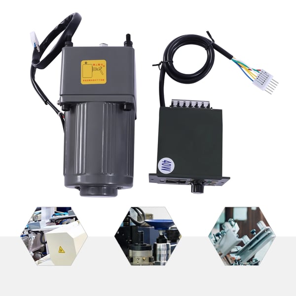 Industrigearmotor med hastighedsregulator - AC 220V 40W - Udveksling 20:1 (20K), Trinløs 0–68 o/min, Aluminiumslegering, Kobberspole - Rød