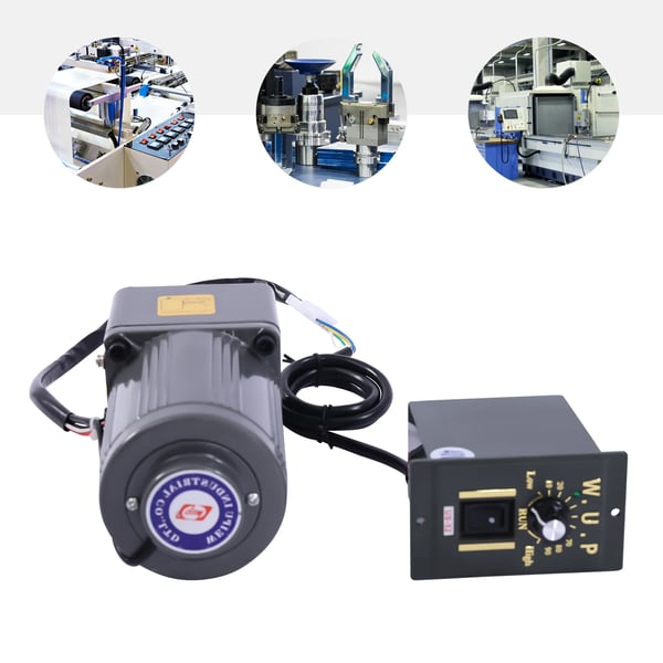 Industrigearmotor med hastighedsregulator - AC 220V 40W - Udveksling 20:1 (20K), Trinløs 0–68 o/min, Aluminiumslegering, Kobberspole - Rød