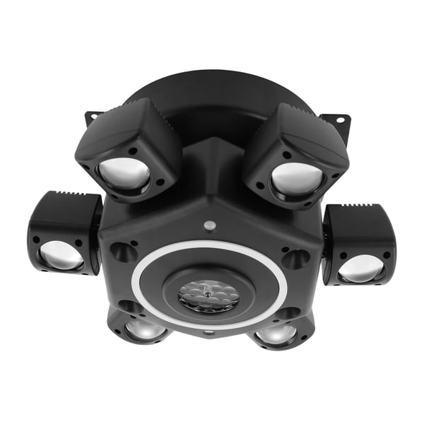 Scenelys DJ/Diskolys - 6-armet roterende effektlys - 100 W - 90–240 V AC - Lysstrøm 249–2000 lm - Selvstændig - CE - Sort