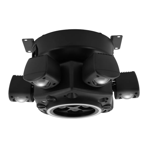 RGBW LED scenelys - Lyseffekt/partylampe - Med fjernbetjening - 220 V AC - Selvstændig installation - Sort