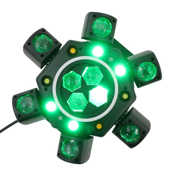 RGBW LED Scenelys 120W - DMX512 - Master/Slave - Lydaktiveret & Automatik - LED-display & Fjernbetjening - AC 110–220V - Sort