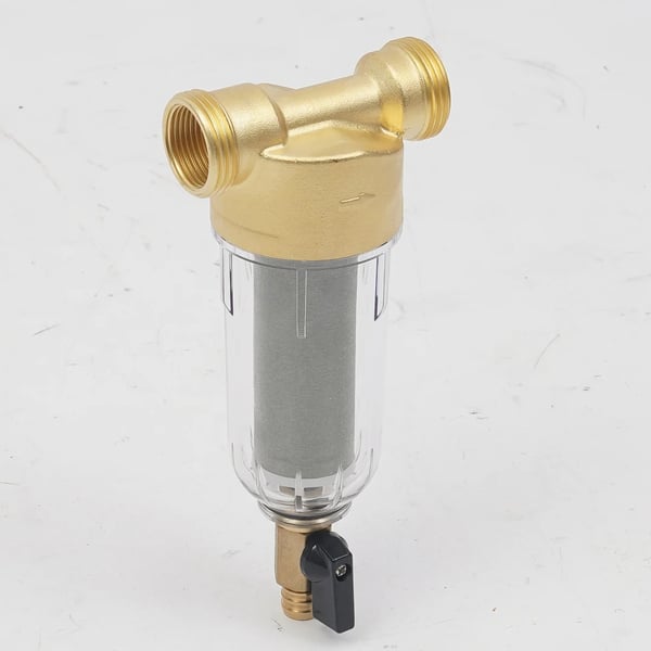 Vandforfilter - Hovedledning/Hele huset - Messingkrop - 304 Rustfrit Stålnet 40–90 µm - G1/2 (20 mm) Tilslutning - 0,1–0,8 MPa - 5–45°C