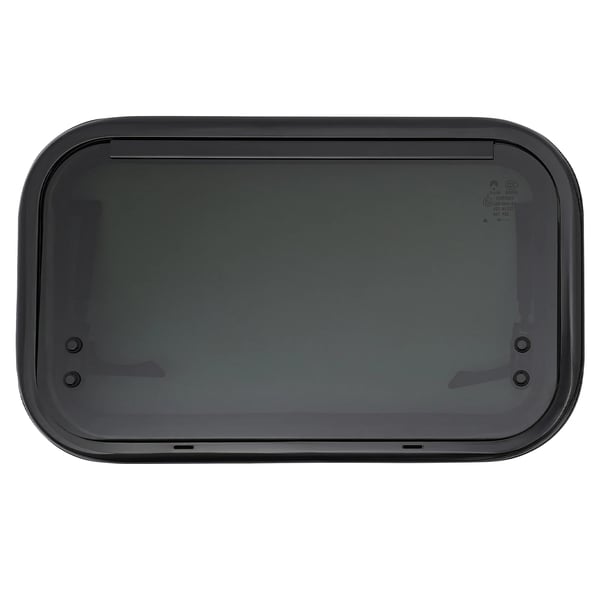 Autocamper/Caravan Vindue - Udadgående Vindue med Insektnet - 70 x 30 cm - Sandwichmontering - Vægtykkelse 30–40 mm - Maks 85° Åbning - Rød