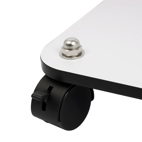 Salonvogn - Rullebord - 4 Støjsvage Hjul - 2 Med Bremse - 52×40×69 cm - Træ & Metal - Til Frisør- & Skønhedssalon - Samling Påkrævet - Hvid