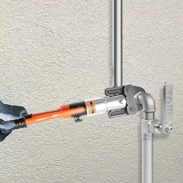 Værktøj - Hydraulisk presstang - TH-Bakker - 10 t/100 kN - Slag 20 mm - Til PEX/PB og alu-plastrør - Naturfarve