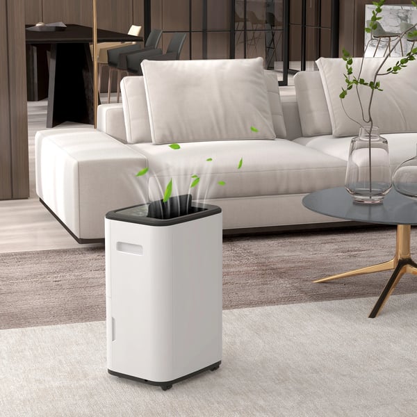 Luftavfuktare - Kompressoravfuktare - 20 l/dygn - Vattentank 6 l - 31–40 m² - Luftflöde 190 m³/h - 5–35 °C - 220 V EU-plugg - Vit