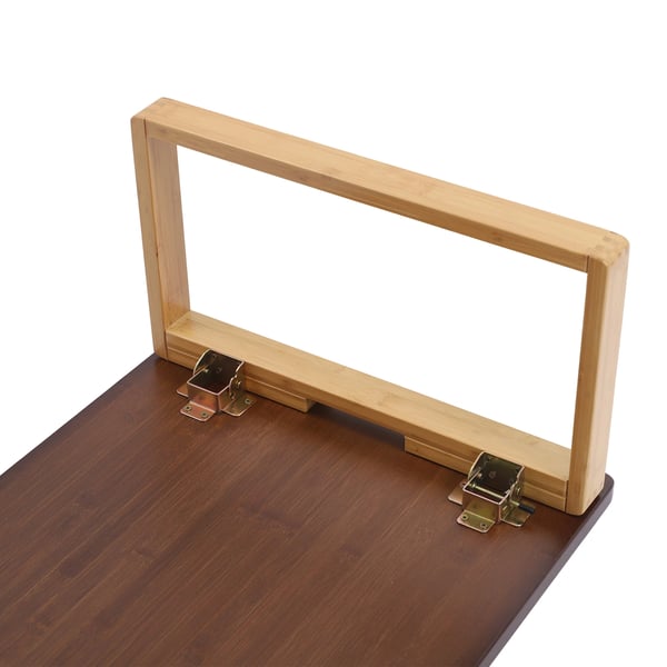 Bambus sofabord - Sammenklappeligt lavt gulvbord/tebord - Rektangulært - 80x50x31 cm - Monteringsfrit - Armygrøn