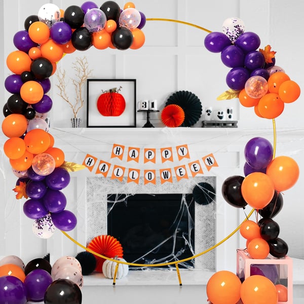 Metal cirkelstativ - Ballonbue ramme - 2,2 m rund - Baggrundsstativ til bryllup, fest, babyshower - Farve Laser