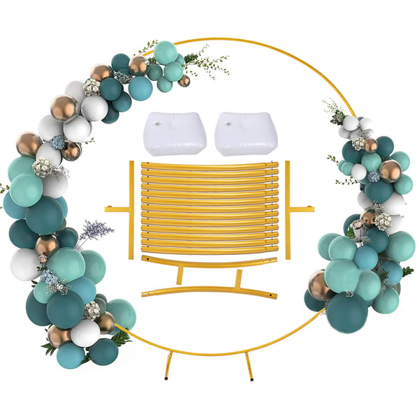 Metal cirkelstativ - Ballonbue ramme - 2,2 m rund - Baggrundsstativ til bryllup, fest, babyshower - Farve Laser