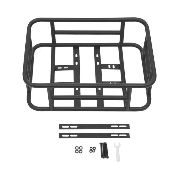 Cykelkurv bag - Kurv til bagagebærer - Stor kapacitet - Robust jern - Stabilt design - Nem montering - Sort