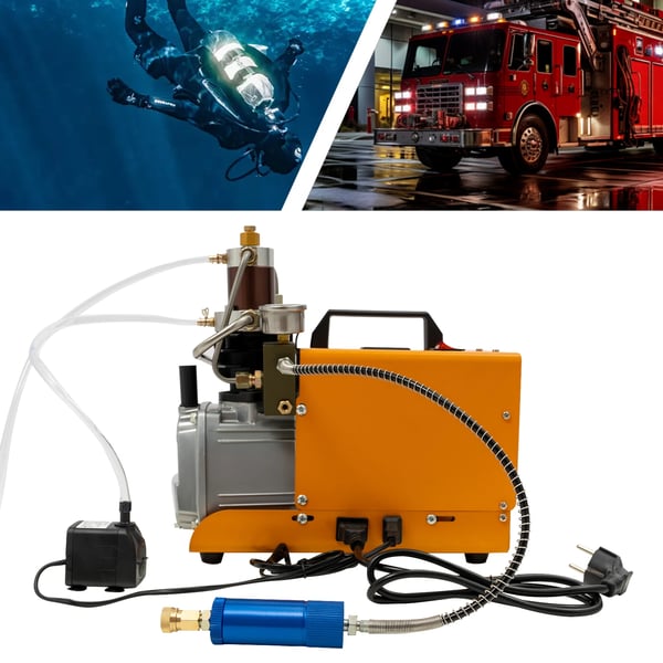 PCP korkeapainekompressori - Sähköinen ilmapumppu - 300 bar - 220V EU-pistoke - 100 L/min - 2800 rpm - <4 L säiliöille
