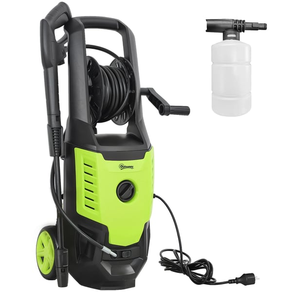 Högtryckstvätt - Elektrisk högtryckstvätt - 2200 W - Automatisk stopp - Justerbar vinkel - Tillbehör ingår - 32×32×80 cm