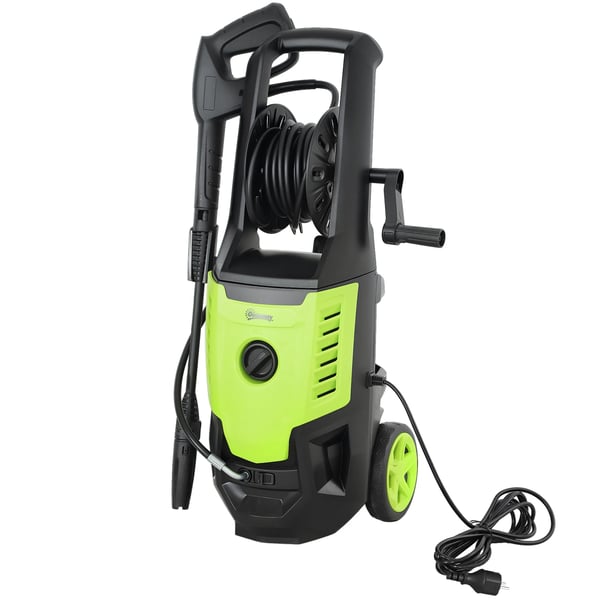 Högtryckstvätt - Elektrisk högtryckstvätt - 2200 W - Automatisk stopp - Justerbar vinkel - Tillbehör ingår - 32×32×80 cm