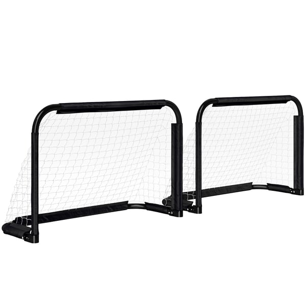 Mini fotbollsmål - Hopfällbara mål 2-pack - För utomhus/trädgård - För barn och vuxna - 90×36×60 cm - Svart