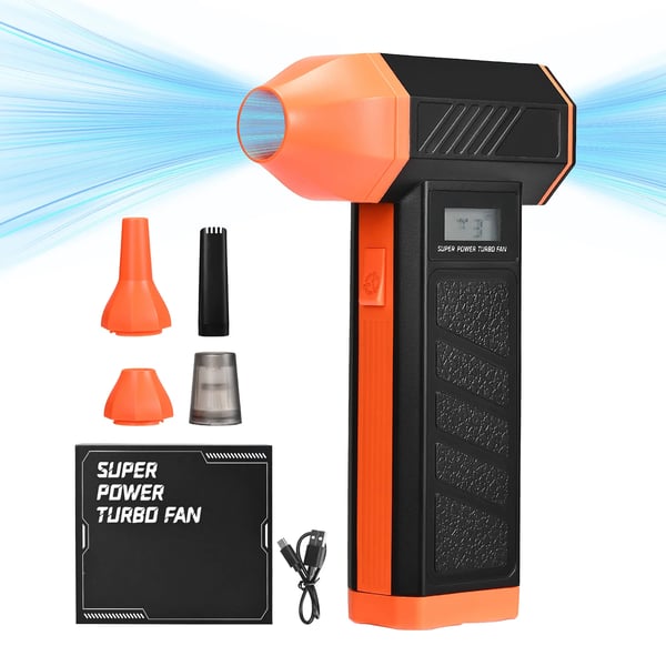 Dammblåsare - Handhållen luftdammare - 150000 RPM - Borstlös motor - Variabel hastighet - Turbofläkt - Utan batteri - Orange