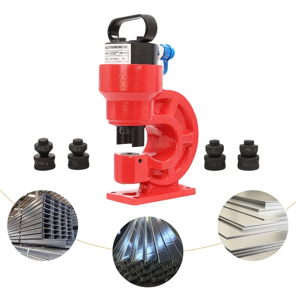 Hydraulisk hulstanser - Stanseværktøj 31 t / 310 kN - Halsdybde 95 mm - CR45 stål - Til CP-700/CP-700-2A/CP-800/DYB-63A/ZCB-700A - Rød