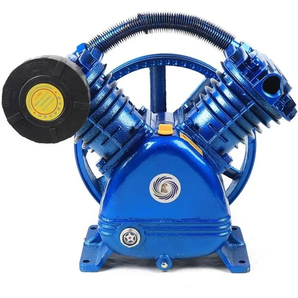 Kompressorin pumppupää - V-tyyppi - Kaksisylinterinen - 850 rpm - 4 kW - Sininen