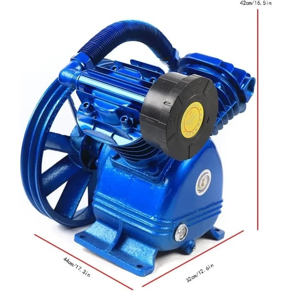 Kompressorin pumppupää - V-tyyppi - Kaksisylinterinen - 850 rpm - 4 kW - Sininen