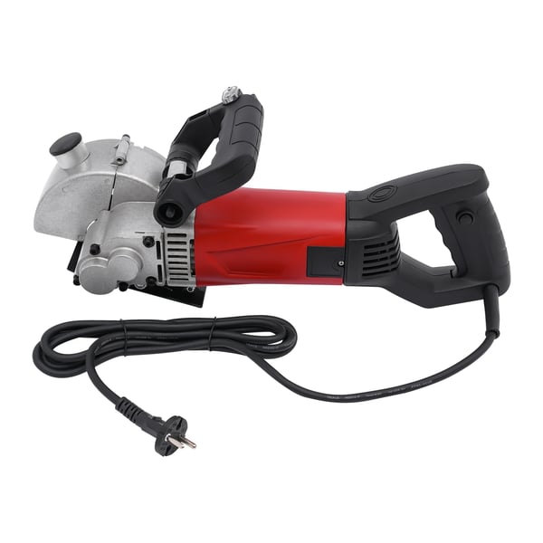 Støvfri vægfræser/rilleskærer - 125 mm el-rilleskærer - 2800 W - Laserlinje - 3,4 cm rille - 36 mm dybde - 5×125 mm diamantklinger - EU 220 V - Rød