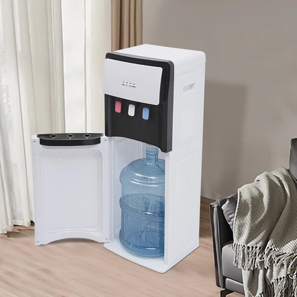 Vanddispenser & vandkøler - Bundpåfyldt - Varm, kold & stuetemperatur - 500 W opvarmning - 75 W køling - Hjem & kontor - Hvid