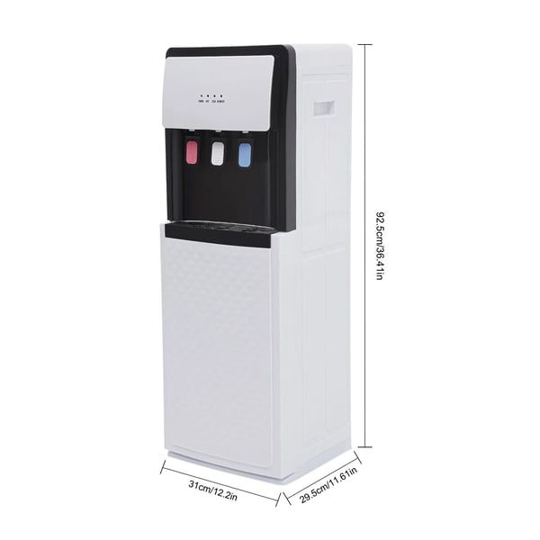 Vanddispenser & vandkøler - Bundpåfyldt - Varm, kold & stuetemperatur - 500 W opvarmning - 75 W køling - Hjem & kontor - Hvid