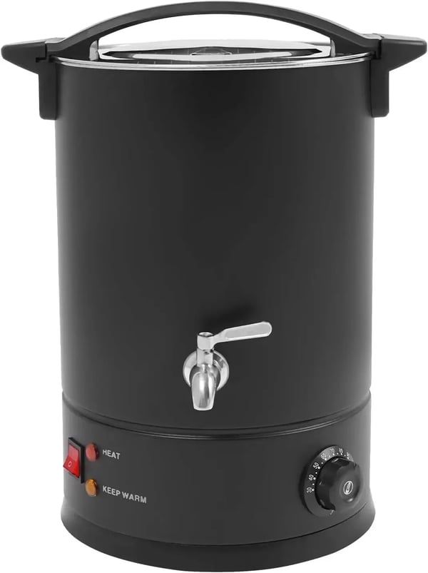 Vaxsmältare för ljus - Elektrisk vaxgryta 12 L - Effekt 1800 W - Temperatur 30–110 °C - SUS304 rostfritt stål - Spänning 220–240 V - Svart