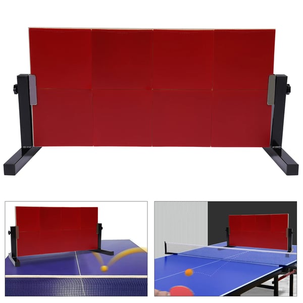 Bordtennis/Pingis Reboundbräda - Vertikal Returbräda - 66 x 33 cm - För Soloträning - Träningshjälp - Röd