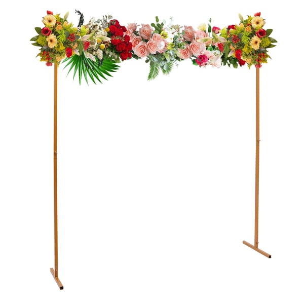 Kvadratisk bröllopsbåge - Bakgrundsstativ - Justerbar höjd 106,5–200 cm - Material Järn - Bärförmåga 5 kg - Rörtjocklek 1,3 mm - Storlek L - Gul