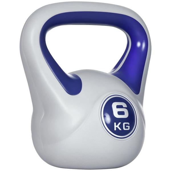 Kettlebell - Träningsvikt - PU-belagd, Sandfylld - Brett Handtag - 5–10 kg - För Styrketräning - Hemma & Gym - Lila