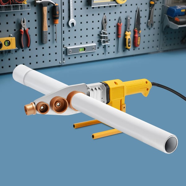 Rørsvejser - Plastrørsvejser - 850 W - 220 V EU-stik - Justerbar 0–380 °C - Til PPR/PP/PE/PB/PERT - Gul