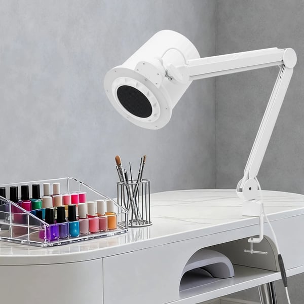 Manicure Neglestøvsuger - Bordmodel Med Klemme - Effekt 55 W - Dæmpbar LED 3000–6000 K - Sugstyrke 8 m/s - Hastighed 0–4300 rpm 10 trin - Rød