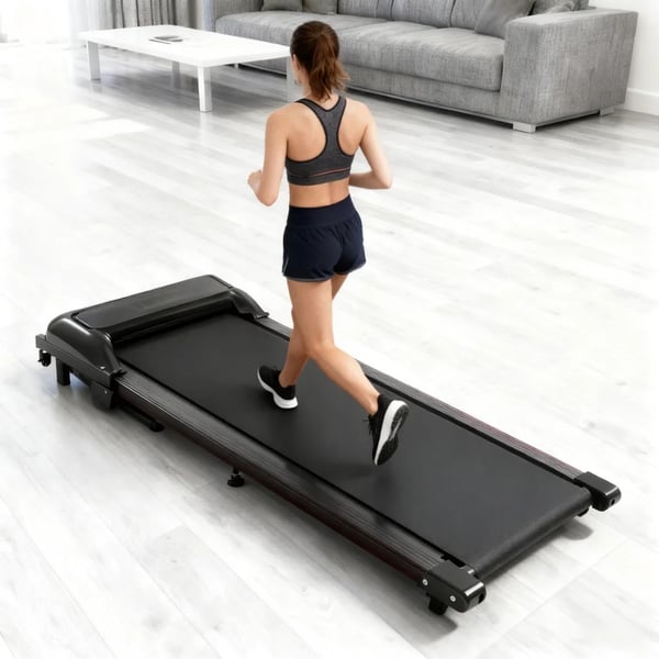 Walking Pad Løbebånd - Skrivebords-gåbånd - 2,25 HP Motor - LED-display - Fjernbetjening - Støjsvag - Sammenklappelig - Sort