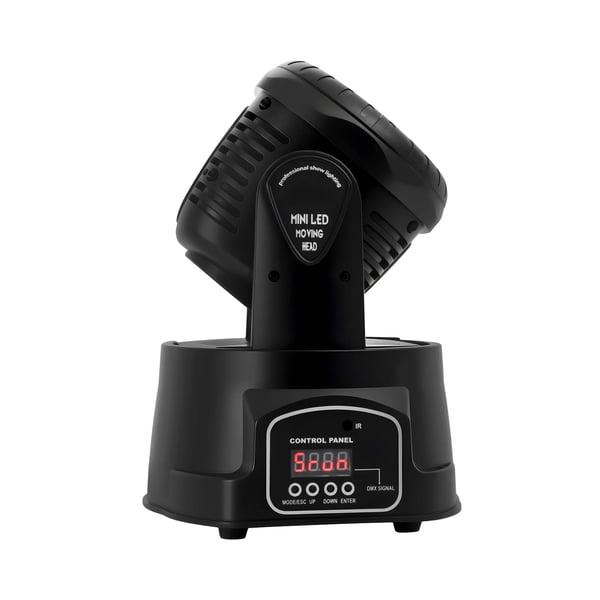 Moving head DJ-lys - LED scenelys - 4-i-1 RGB - 105 W - DMX 7 kanaler - Fjernbetjening - 220 V - CE-godkendt - Sort