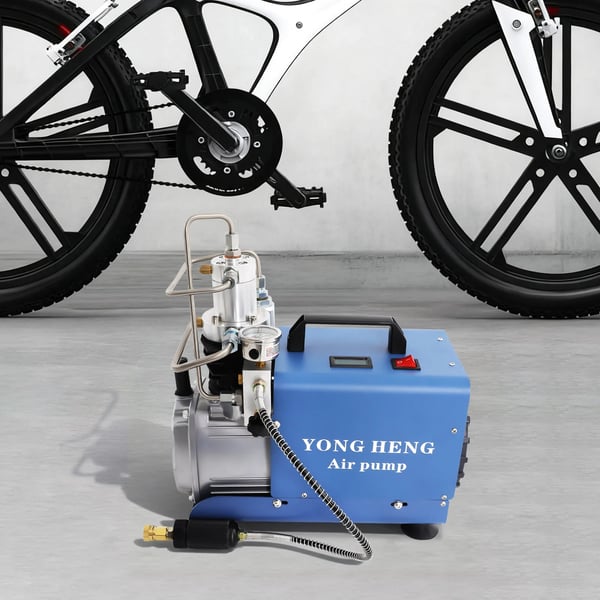Højtryksluftkompressor - Bærbar elpumpe - 300 bar - 1,8 kW - 2800 rpm - 220 V EU-stik - Manometer & termometer