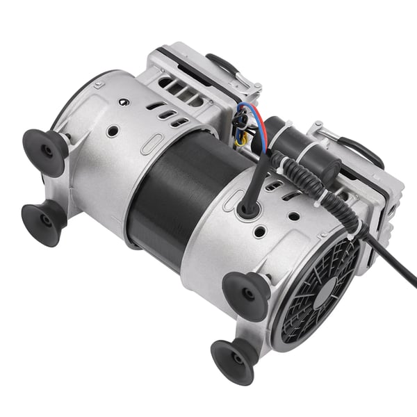 Oliefri vakuumpumpe kompressor - 220V industrivakuumpumpe - 550 W, 120 L/min, -93 kPa, G1/4 gevind, EU-stik - Sølv