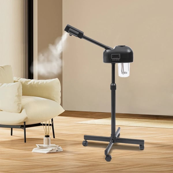 Ansigtsdamper - Ansigtssauna - 360° roterende dyse - Ozon-damp - LED betjeningspanel - ABS - Sort