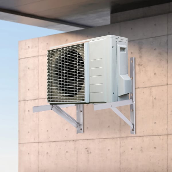 Vægbeslag til aircondition - AC-konsol 2-pak - SS201 rustfrit stål - Forstærket - Boltmontering - Til split udendørs - 1,5 hk - Sølv