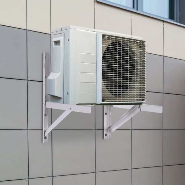 Vægbeslag til aircondition - AC-konsol 2-pak - SS201 rustfrit stål - Forstærket - Boltmontering - Til split udendørs - 1,5 hk - Sølv