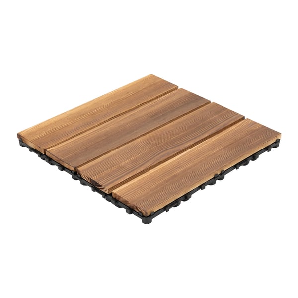 Trallplattor - Klickplattor - 30×30 cm - 36-pack - Kamferfuru - Vattentät inne/ute - Bärighet ca 3 t - Brun