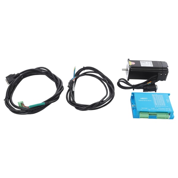 NEMA 23 Stepper-/Servo-driver - HBS57 - DC 24–60V - 5A peak - 2–256 microstep, 51200 trin/omdr - 5–24V pulssignal - Til CNC - 32-bit DSP